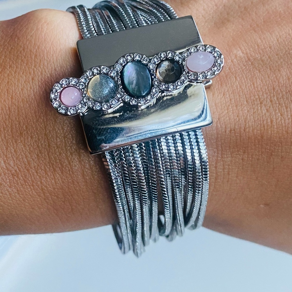 Mixed stone magnetic bracelet